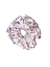Load image into Gallery viewer, XL Scrunchie Purple Flowers
