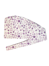 Load image into Gallery viewer, Purple Flowers Scrub Cap